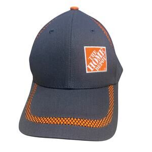 Home Depot Embroidery Trucker Adjustable Hat Cap Gray/Orange